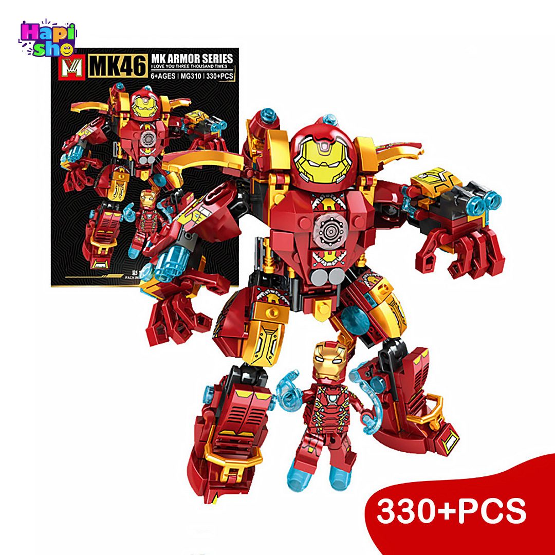  لگو مارول مرد آهنی هالک باستر 330 قطعه Iron Man Hulkbuster MK46 MG310–اسباب بازی 