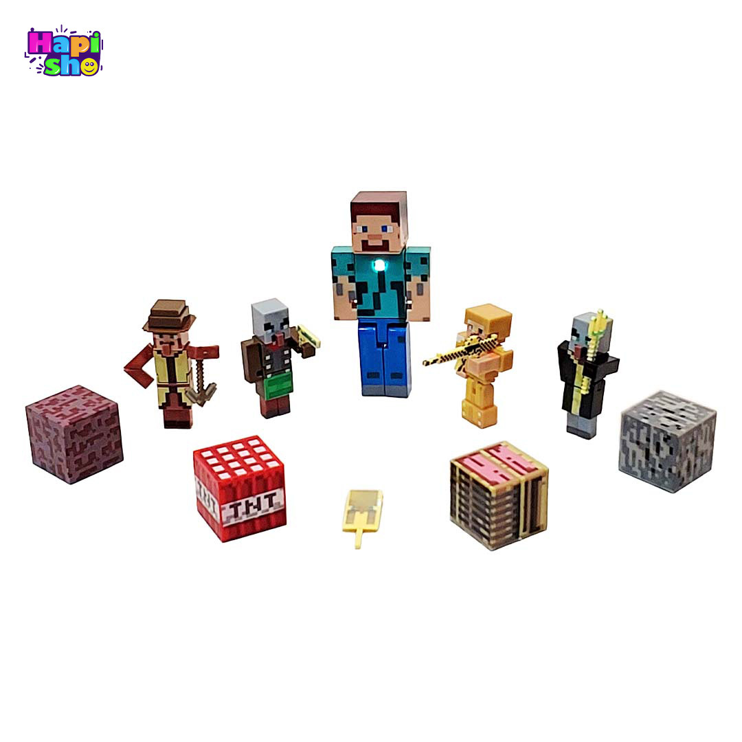 خرید اکشن فیگور لگو ماینکرافت چراغدار با وسایل مدل VILLAGE & PILLAGE