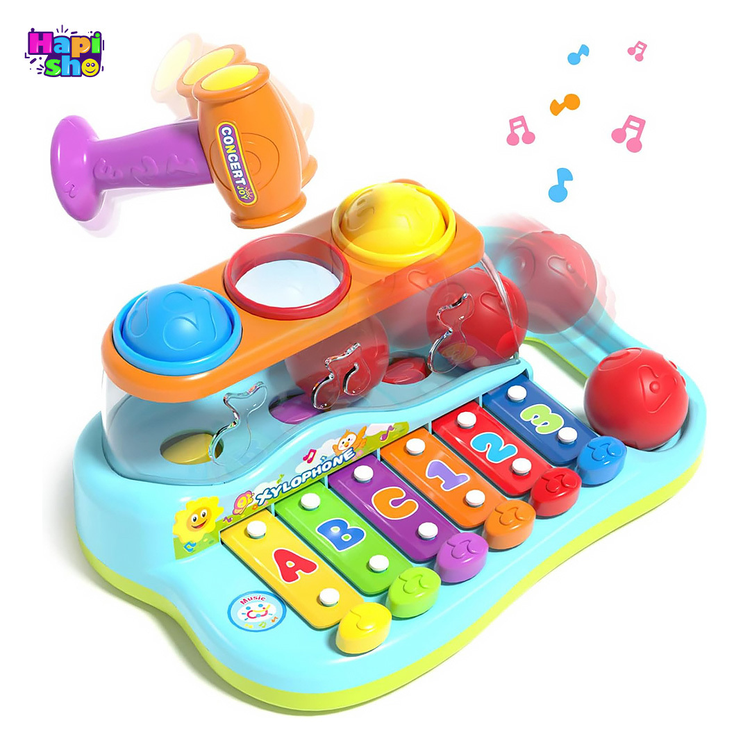  قیمت اسباب بازی موزیکال چکش و بلز با توپ‌های رنگی هولی تویز Hola Toys–اسباب بازی 