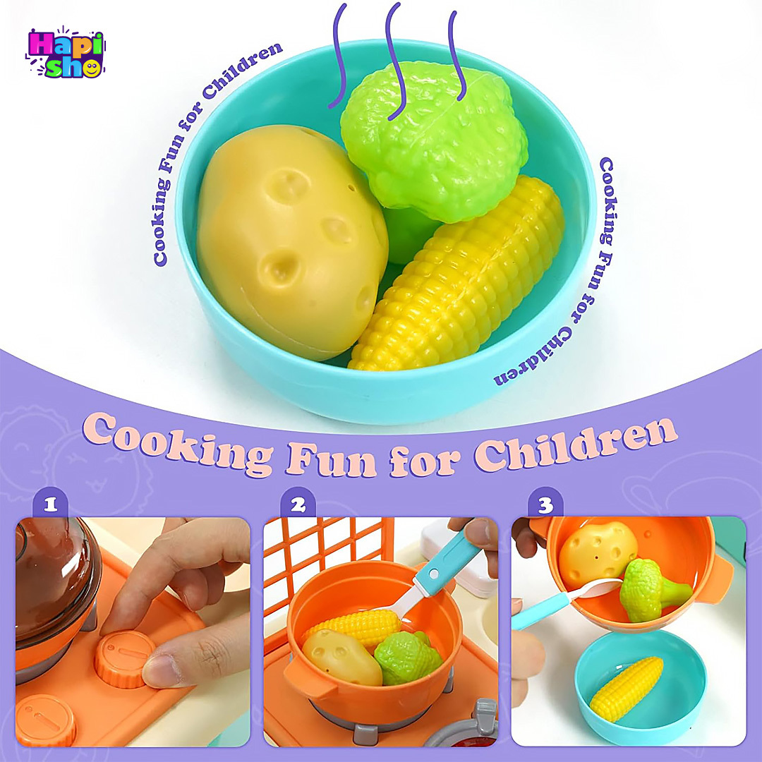  نحوه استفاده از اسباب بازی سینک ظرفشویی با گاز بخارکن و پمپ آب مدل Puzzle Kitchen–اسباب بازی 