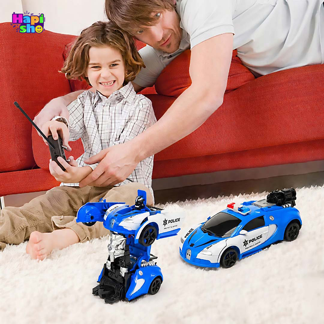 خرید ماشین کنترلی پلیس دودزا با قابلیت تبدیل به ربات مدل CAR ROBOT