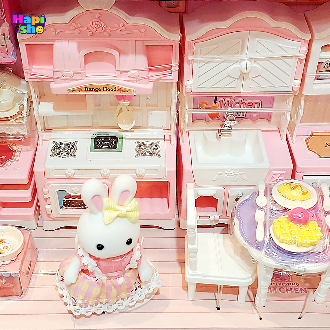 نمای بالا اسباب بازی خانه عروسکی خرگوش مدل آشپزخانه FUN RABBIT PLAY HOUSE