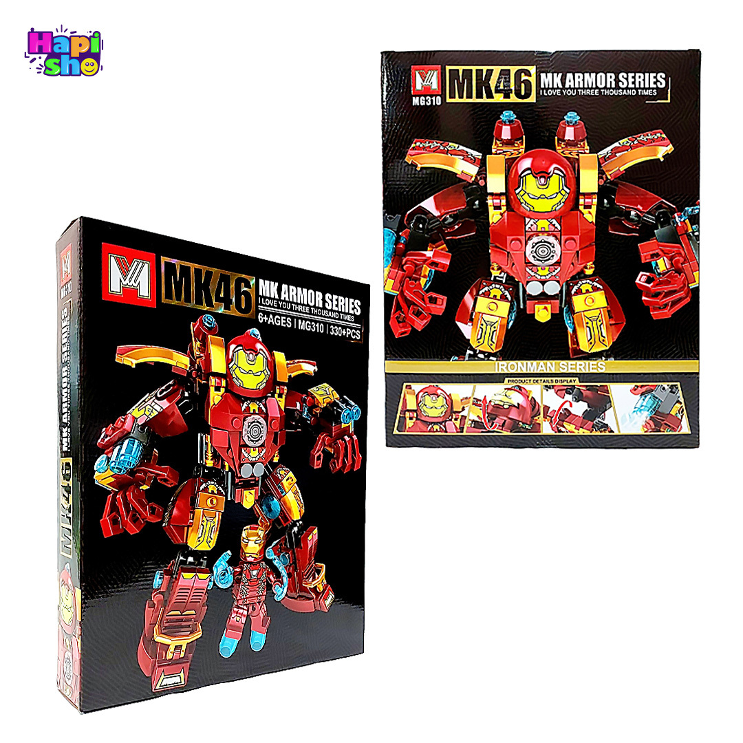  قیمت لگو مارول مرد آهنی هالک باستر 330 قطعه Iron Man Hulkbuster MK46 MG310–اسباب بازی 