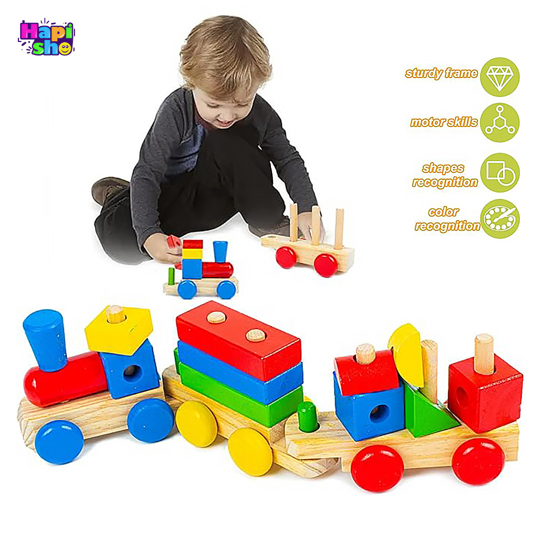  قیمت اسباب بازی قطار چوبی مونته سوری بزرگ مدل Three Section Shaped Train–اسباب بازی 