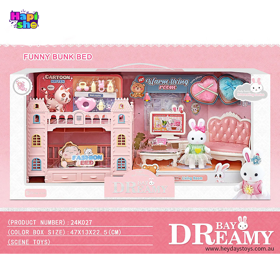 خرید اسباب بازی خانه عروسکی خرگوش با وسایل اتاق نشیمن Warm Living Room