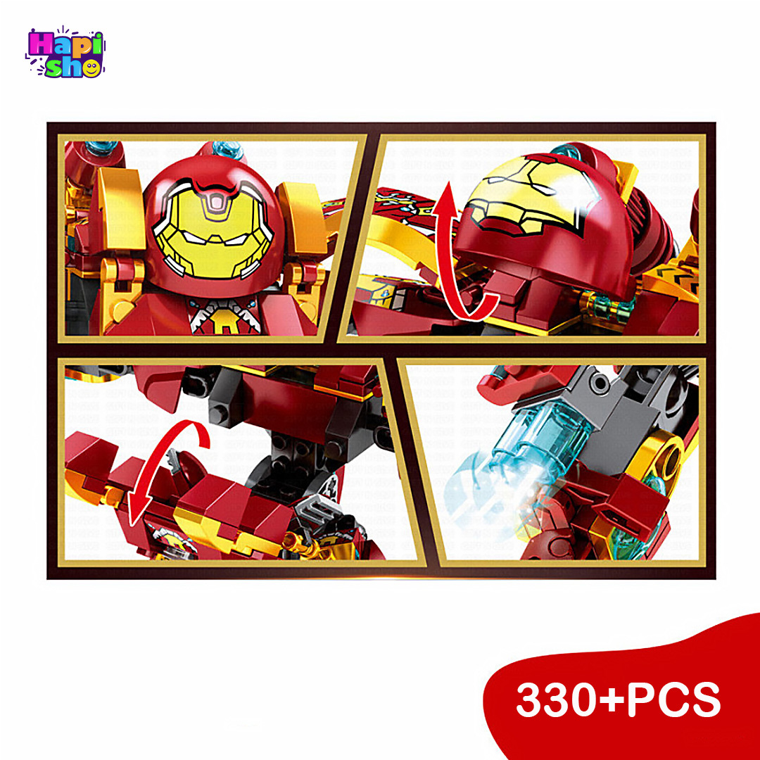  بهترین لگو مارول مرد آهنی هالک باستر 330 قطعه Iron Man Hulkbuster MK46 MG310–اسباب بازی 
