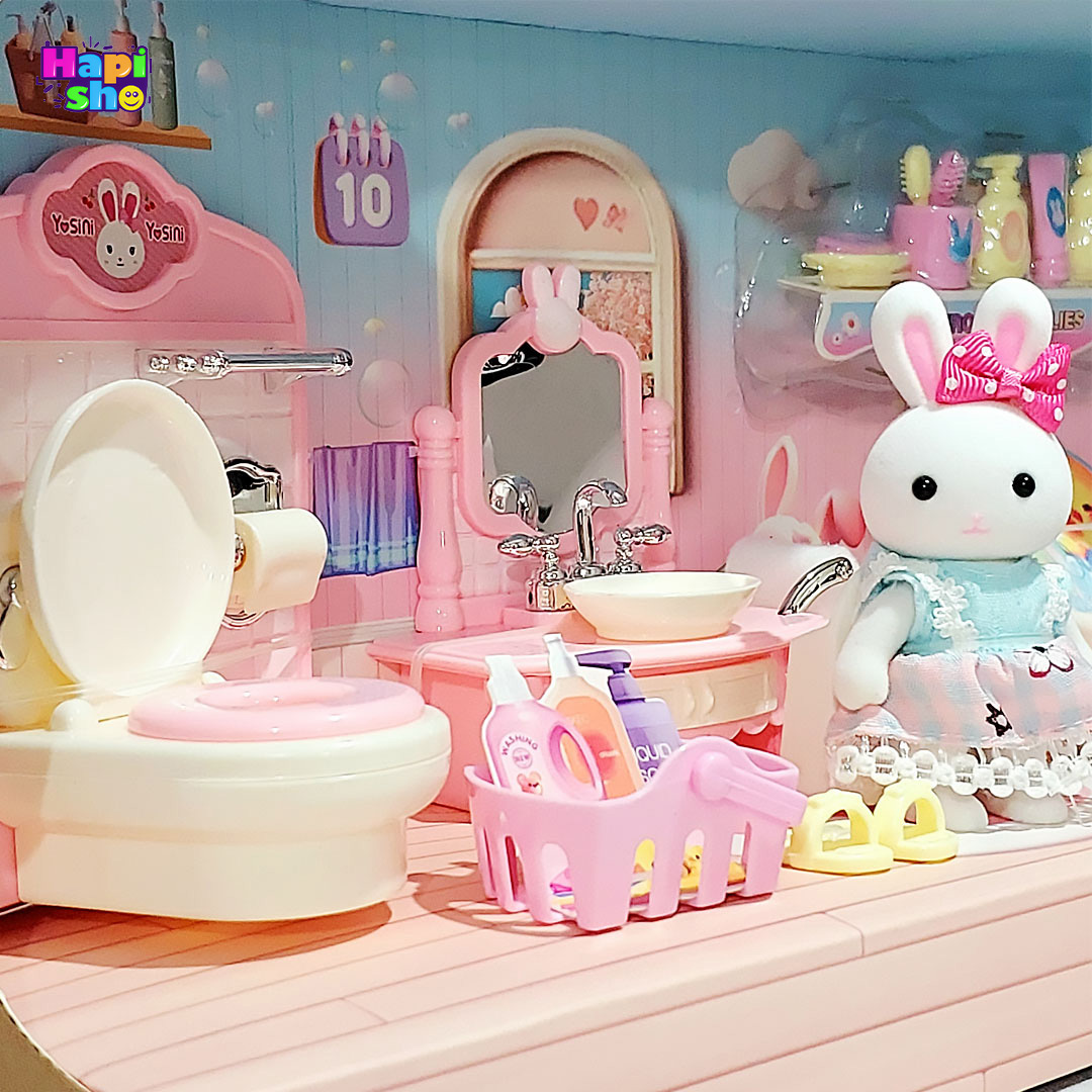  فروش اسباب بازی خانه عروسکی خرگوش مدل حمام با وسایل FUN RABBIT PLAY HOUSE 