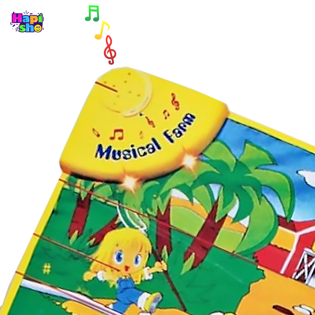 چراغ ها و کلید پاور سفره موزیکال حیوانات مزرعه آموزشی کودک مدل Music Carpet