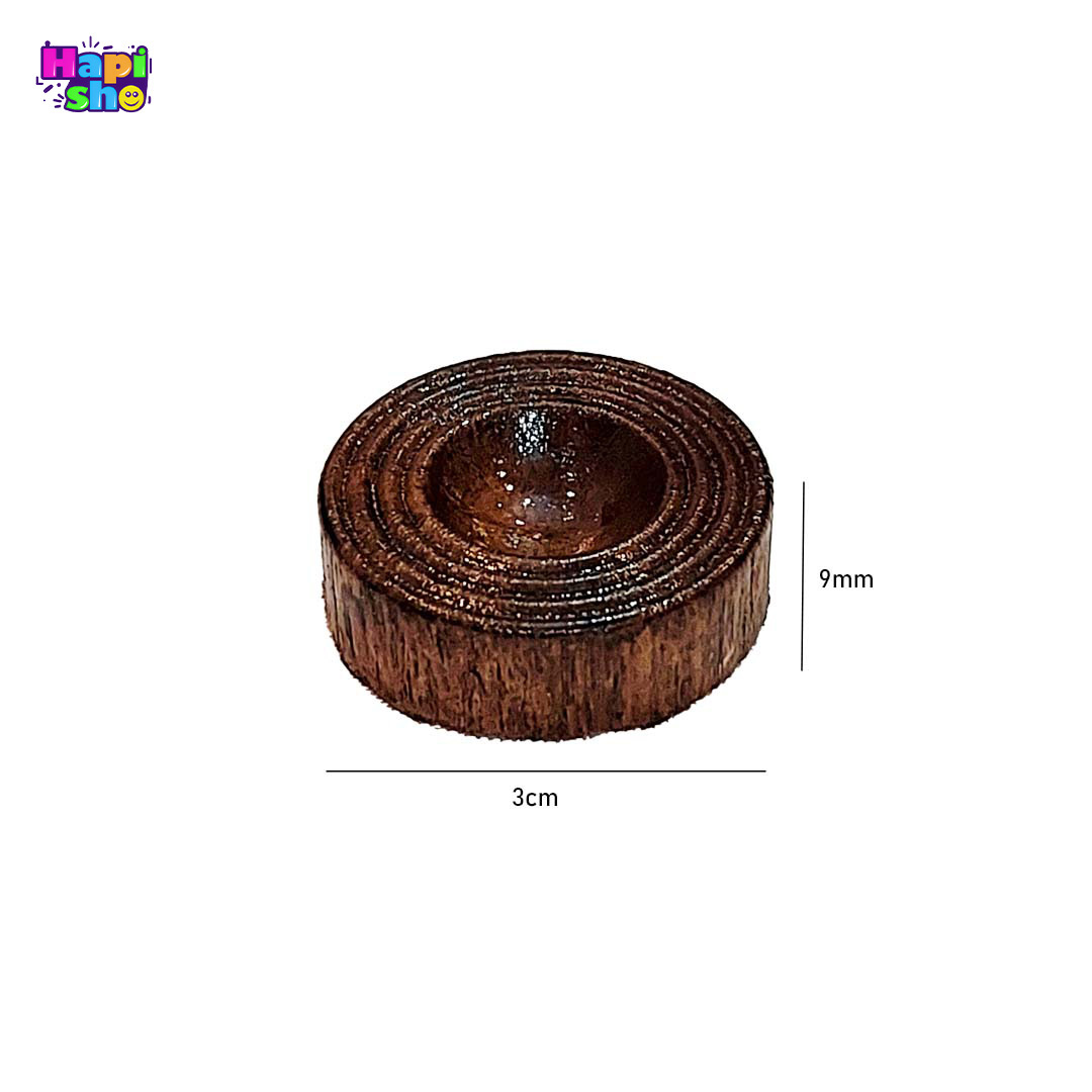 ابعاد و اندازه مهره تخته نرد چوبی طرح سه خط با قطر ۳ سانت