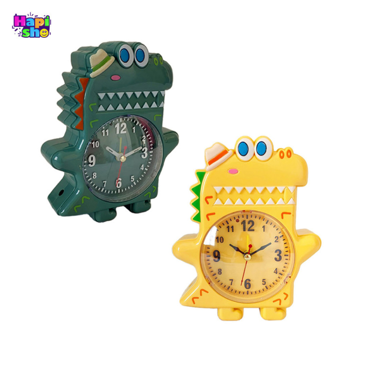 ساعت رومیزی زنگ دار فانتزی مدل تمساح ایستاده باطری خور–اکسسوری کودک