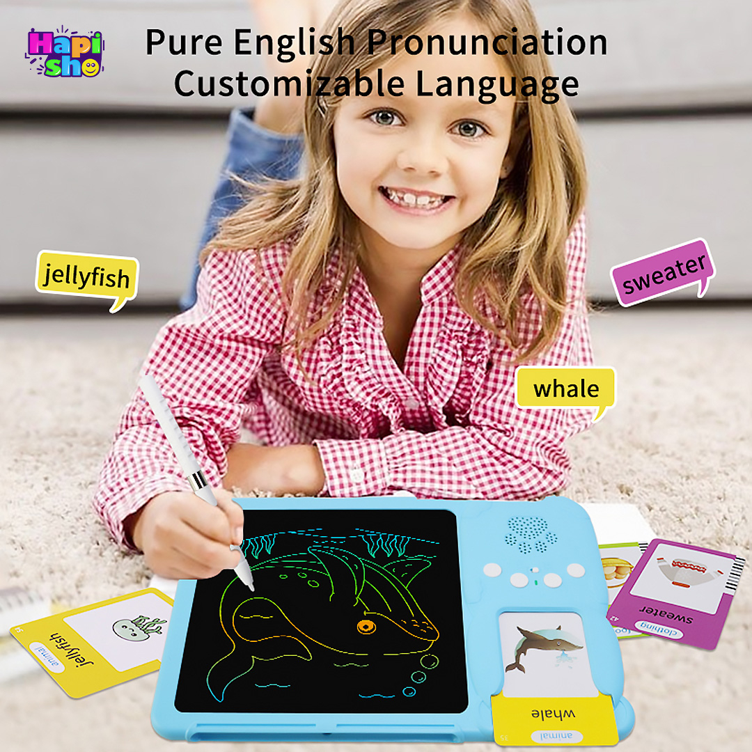 بهترین فلش کارت آموزشی زبان انگلیسی کودکان موزیکال با تبلت جادویی نقاشی