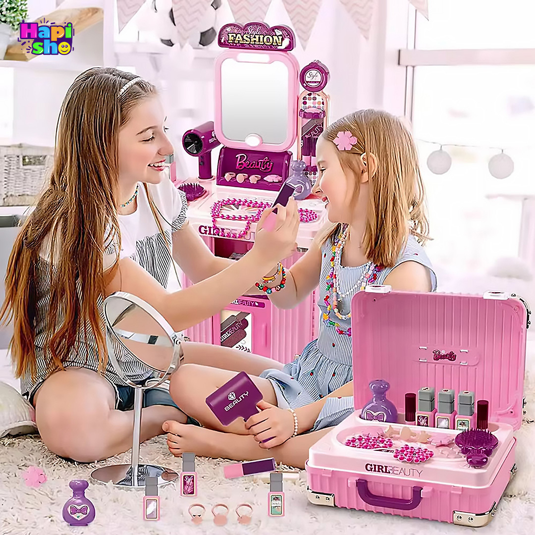  نحوه استفاده از میز آرایش اسباب بازی دخترانه چمدانی 2 در 1 مدل FASHION REAL ACTION 