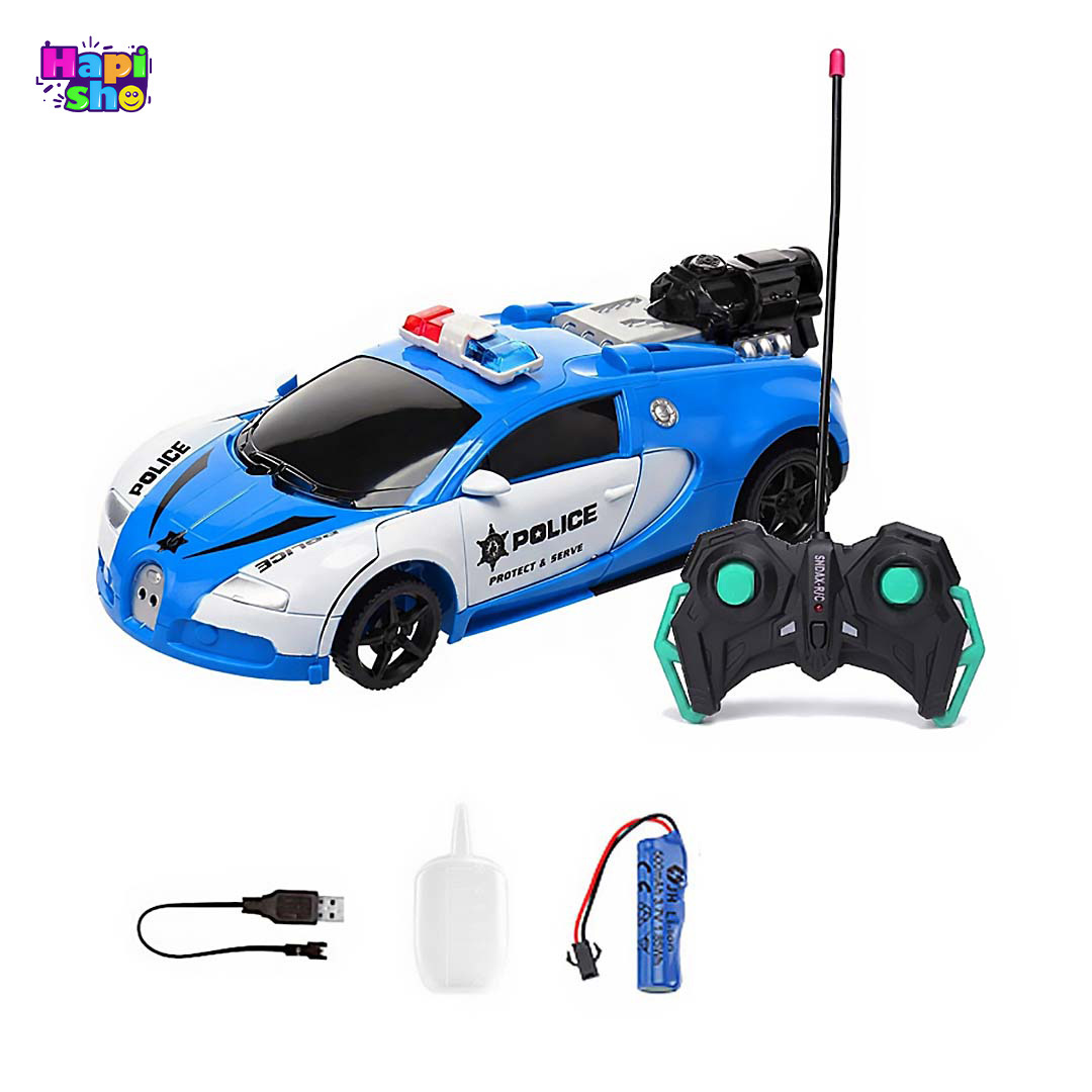 اقلام همراه ماشین کنترلی پلیس دودزا با قابلیت تبدیل به ربات مدل CAR ROBOT