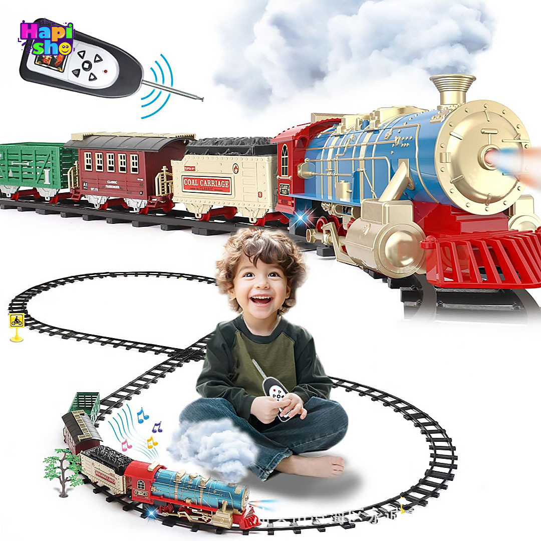  قطار اسباب بازی دودزا کنترلی بزرگ با باتری شارژی مدل Classical Train–اسباب بازی 