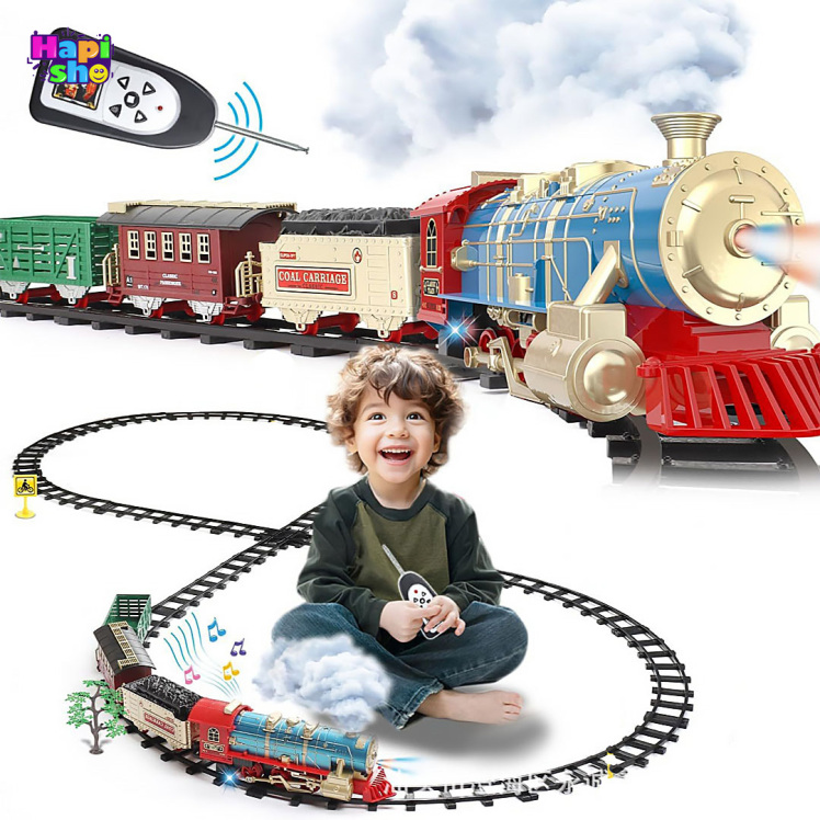 قطار اسباب بازی دودزا کنترلی بزرگ با باتری شارژی مدل Classical Train–اسباب بازی
