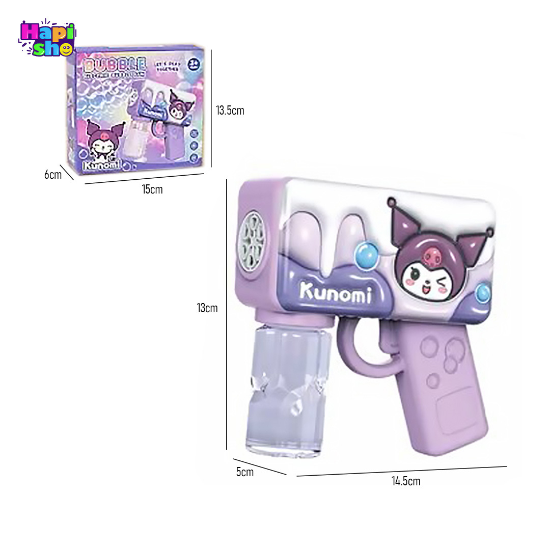  ابعاد و اندازه تفنگ حباب ساز مخزن دار کرومی مدل ELECTRIC BUBBLE GUN 