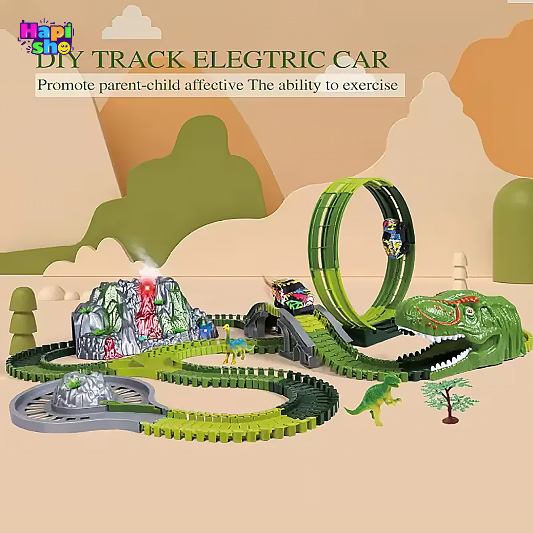  خرید کیت ماشین بازی ریسینگ دودزا 237 قطعه با فیگور حیوانات مدل ELECTRIC CAR TRACK–اسباب بازی 