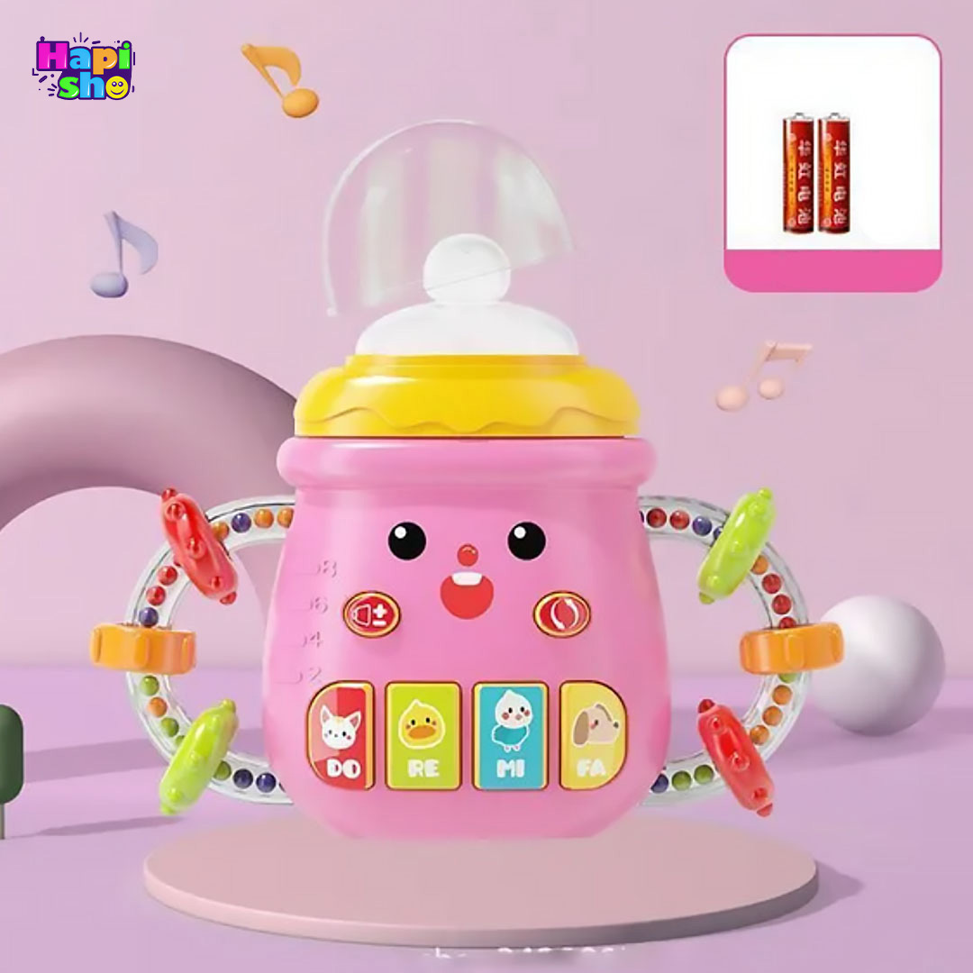  فروش جغجغه و دندانگیر موزیکال مدل شیشه شیر با طرح جوجه BABY BOTTLE 