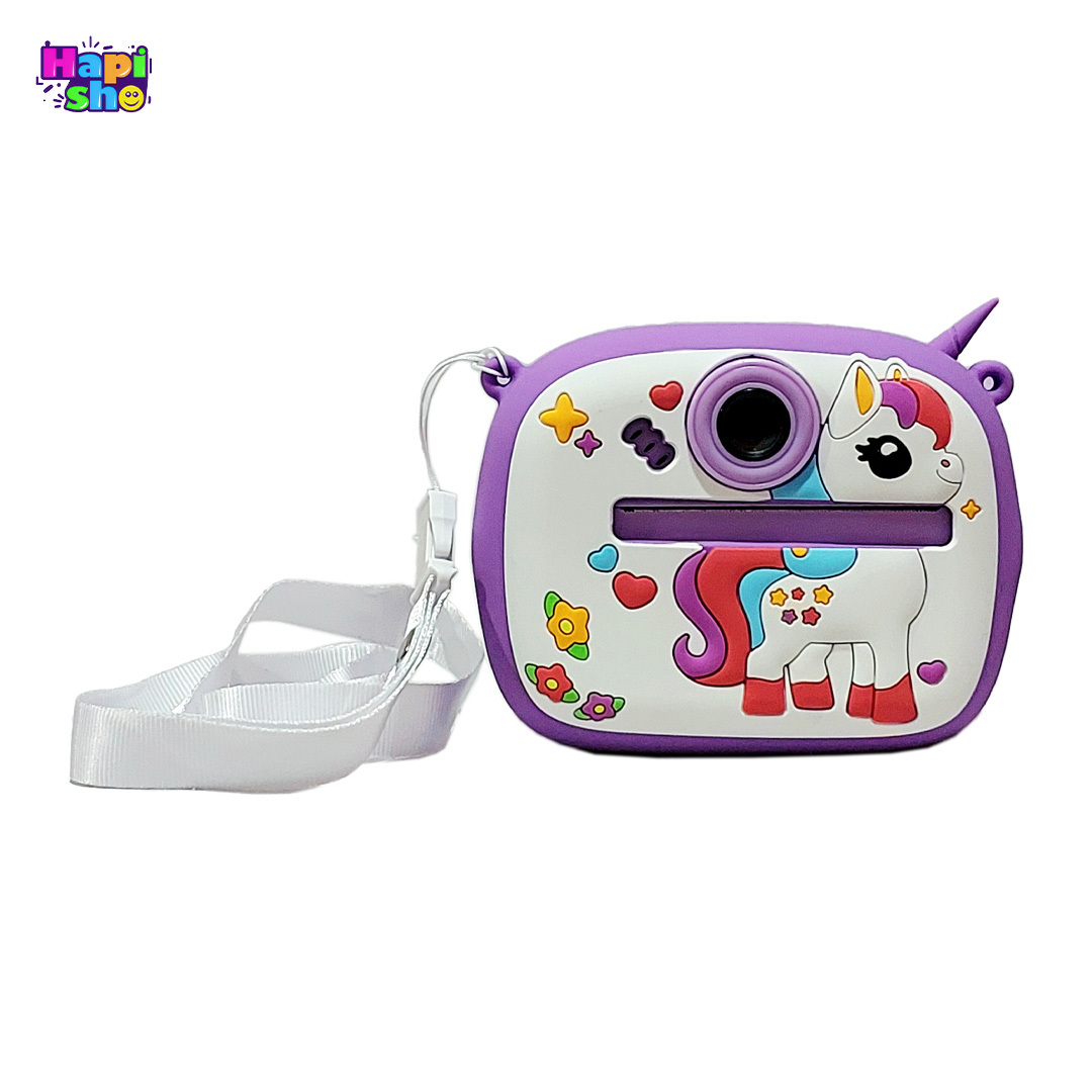  فروش دوربین عکاسی بچه گانه با چاپ فوری طرح یونیکورن DIGITAL MINI CAMERA 