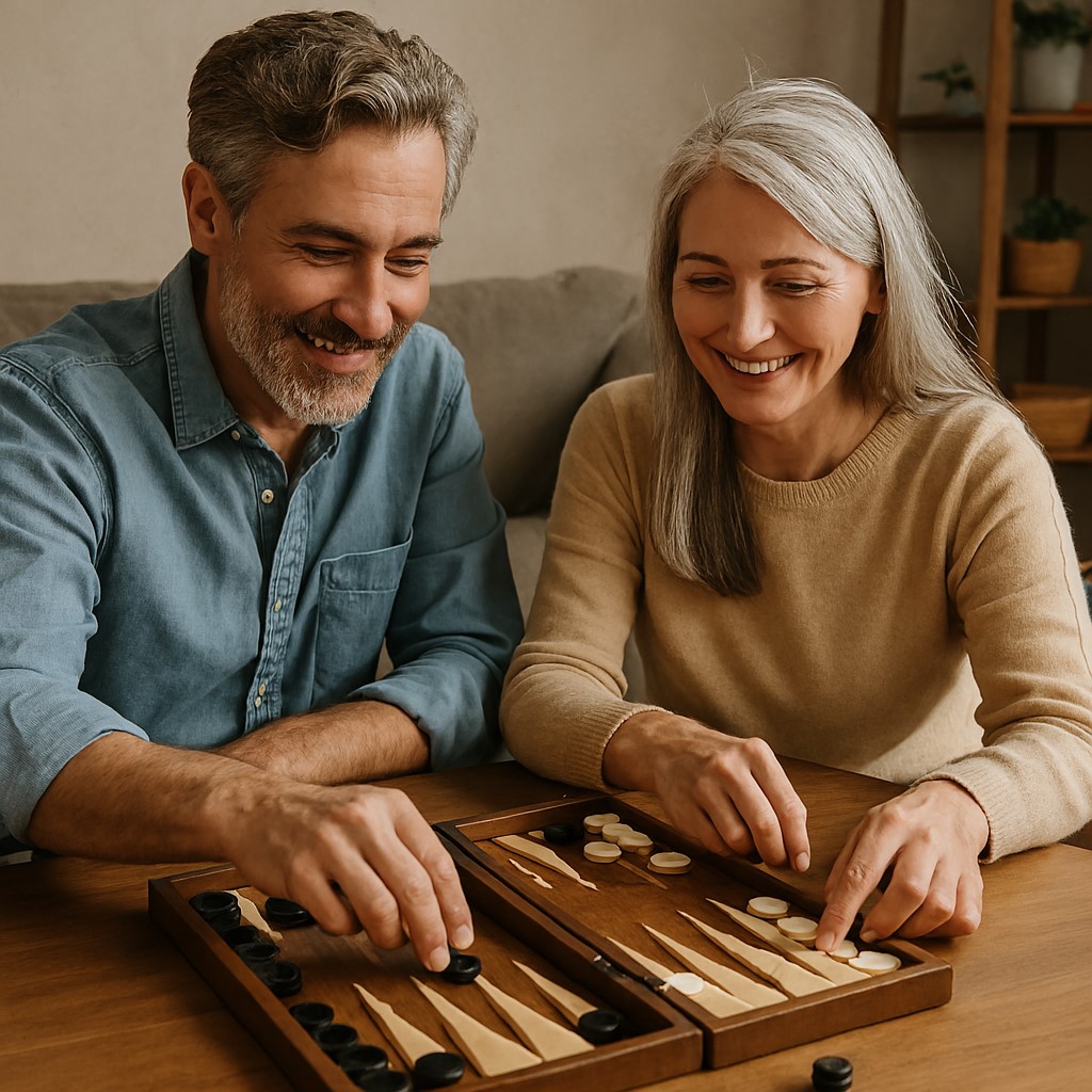 بزرگسالان در حال بازی تخته نرد