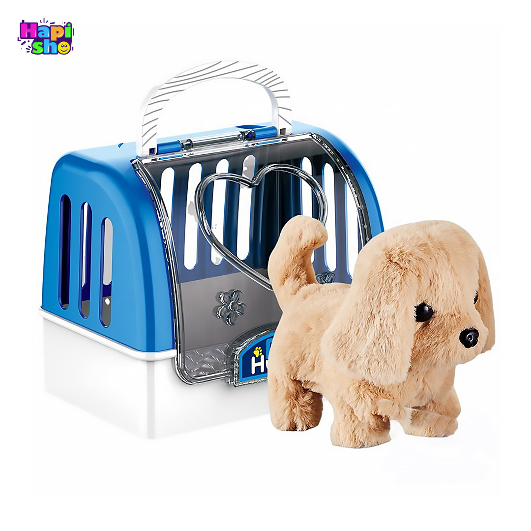  قیمت عروسک سگ رباتیک پشمالو با باکس و لوازم Electric Pet World 