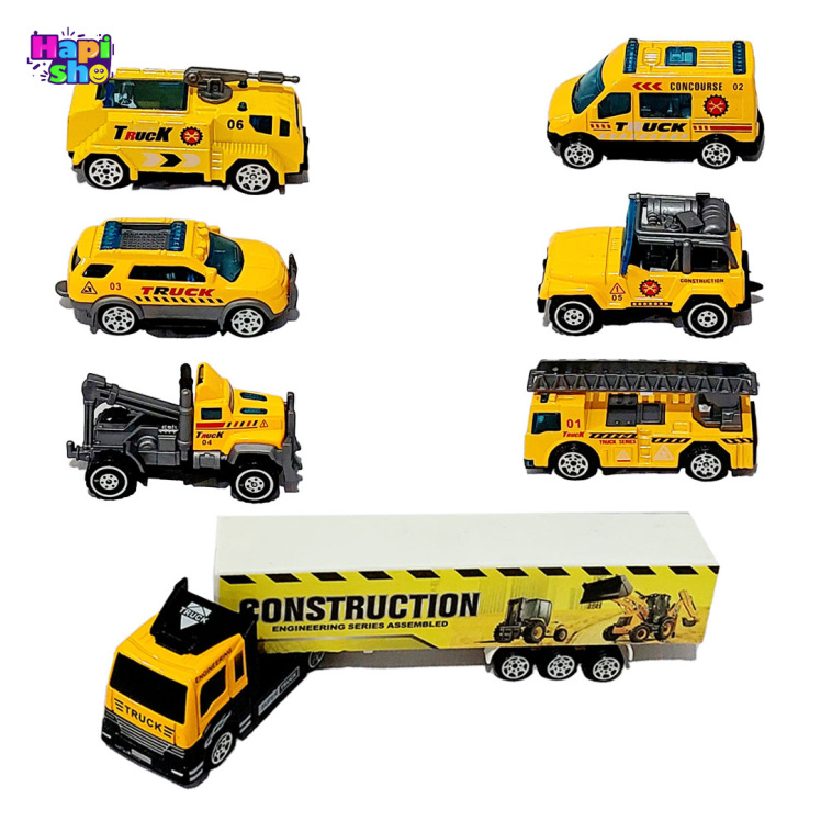 اسباب بازی ماشین فلزی خارجی 7 عددی مدل راه سازی HOT AUTO METAL_اسباب بازی