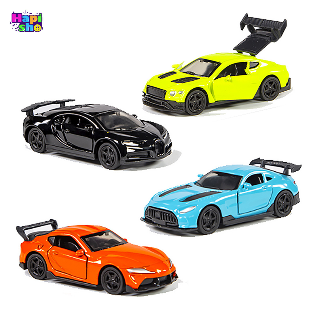  خرید ماشین عقب کش فلزی خارجی با درب بازشو 4 عددی مدل Top Racing Car Series–اسباب بازی 