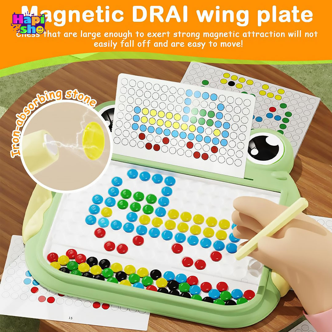 فروش تخته نقاشی مغناطیسی کودک ۱۲۸ مهره مدل قورباغه PEN Magnet Drawing Board