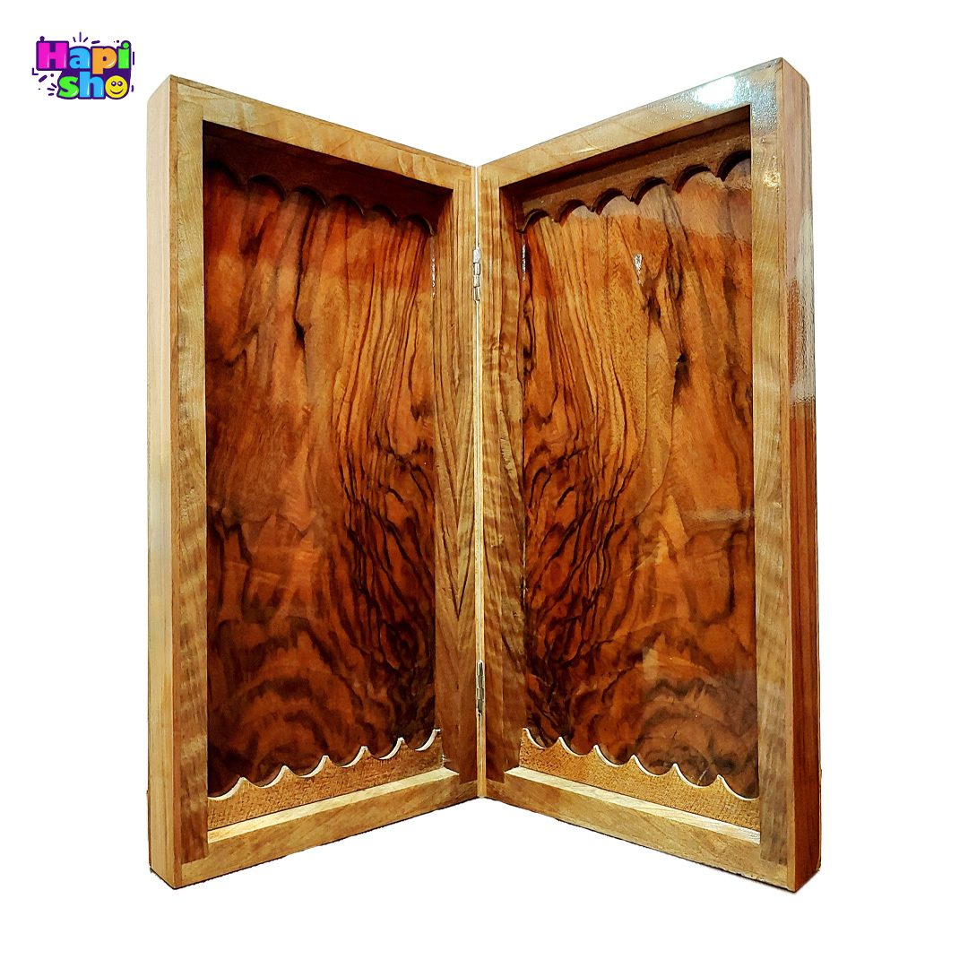 خرید تخته نرد ریشه گردو سنندج با صفحه شطرنج طرح نیهان ۵۰ سانتی کد ۵۱۸