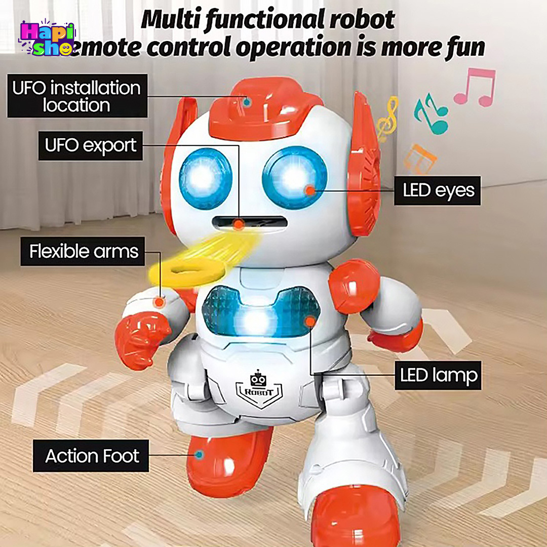  بهترین ربات کنترلی دیسک پرتاب کن موزیکال با قابلیت رقص مدل DANCE ROBOT–اسباب بازی 