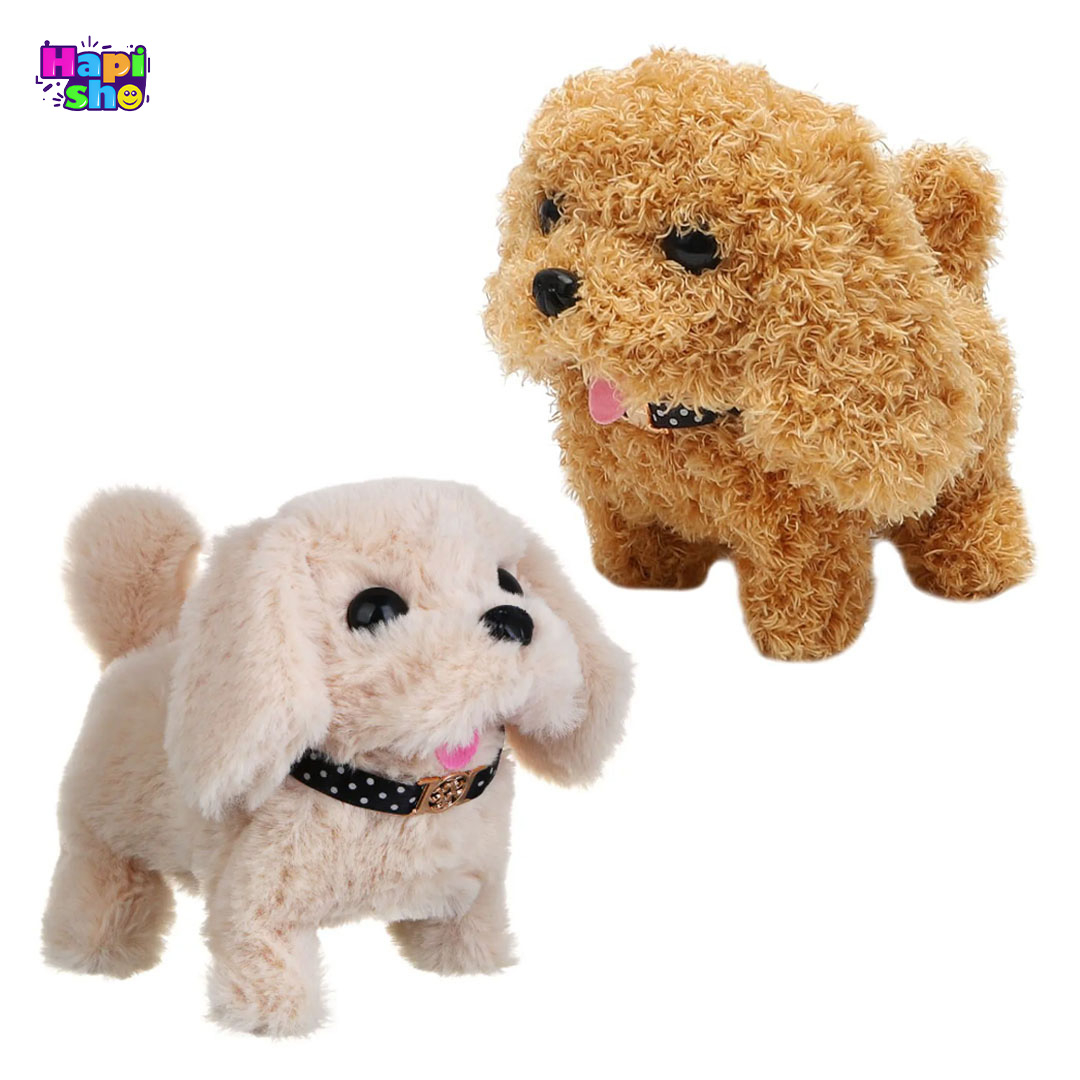  خرید عروسک سگ پشمالو رباتیک با باکس و لوازم مدل CUTE PLUSH PET 