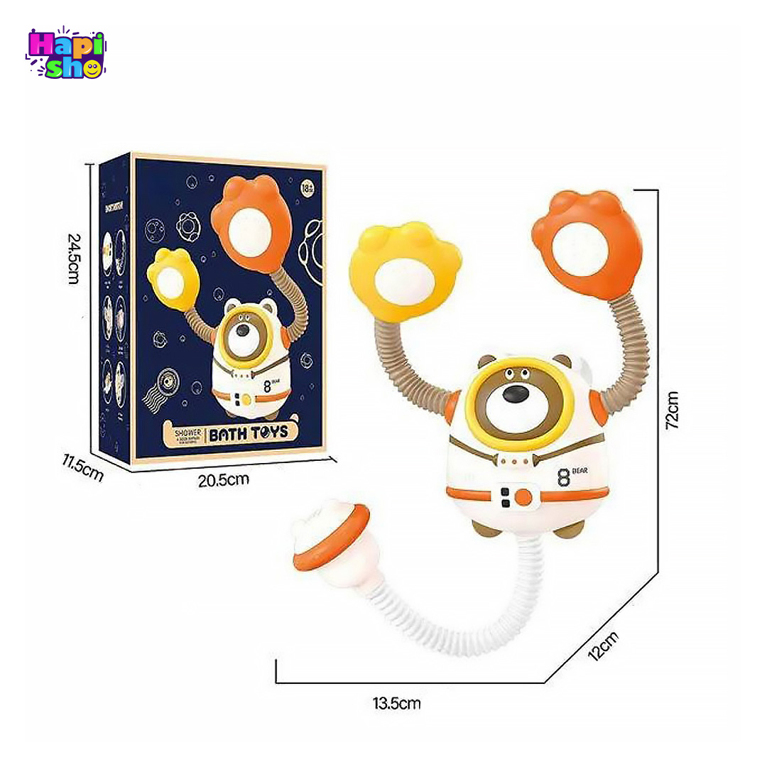 ابعاد و اندازه اسباب بازی دوش حمام کودک طرح خرس فضانورد SHOWER BATH TOYS
