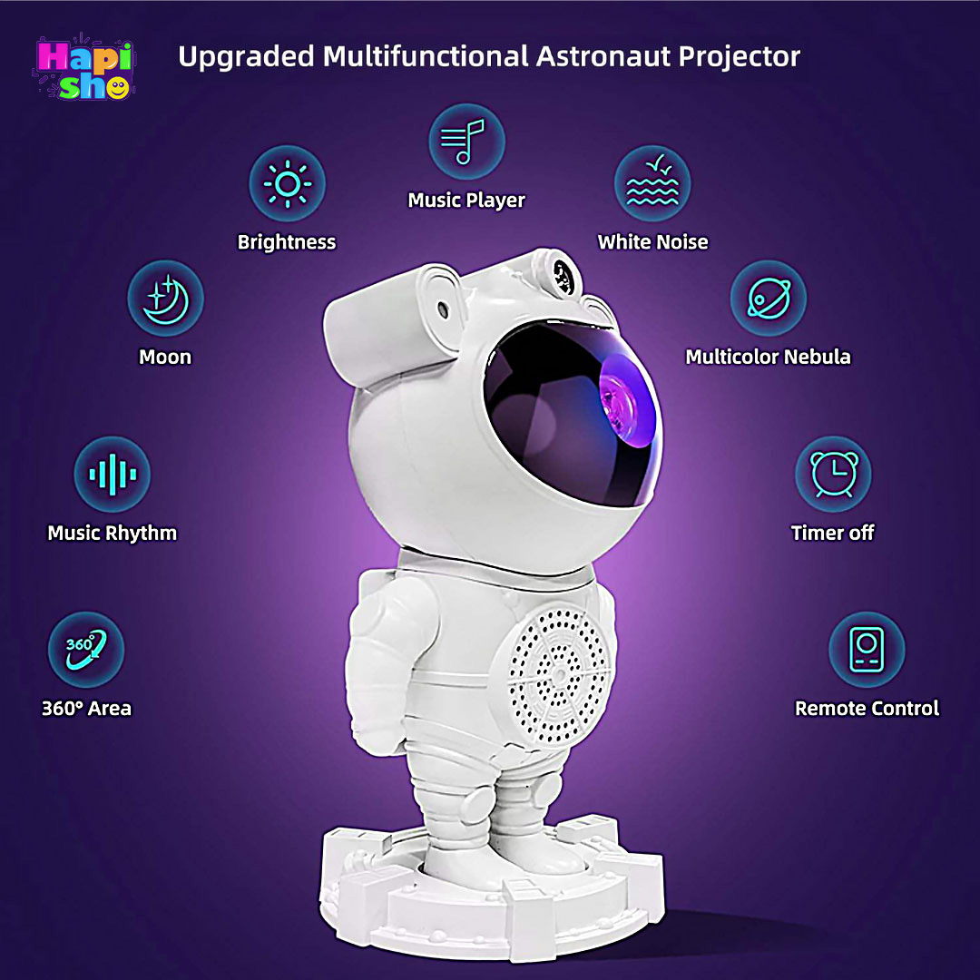  کارایی و عملکرد چراغ خواب فضانورد کهکشانی اسپیکر دار با کنترل ASTRONAUT STAR LIGHT–اکسسوری کودک 