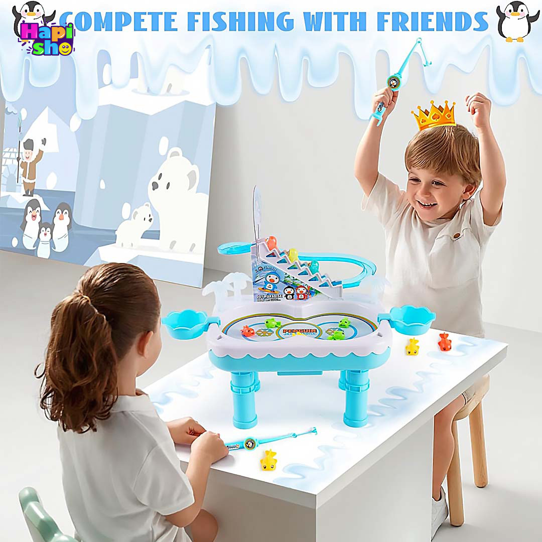 خرید آنلاین اسباب بازی ماهیگیری در آب موزیکال با پله برقی دو کاره مدل ICE PENGUIN–اسباب بازی
