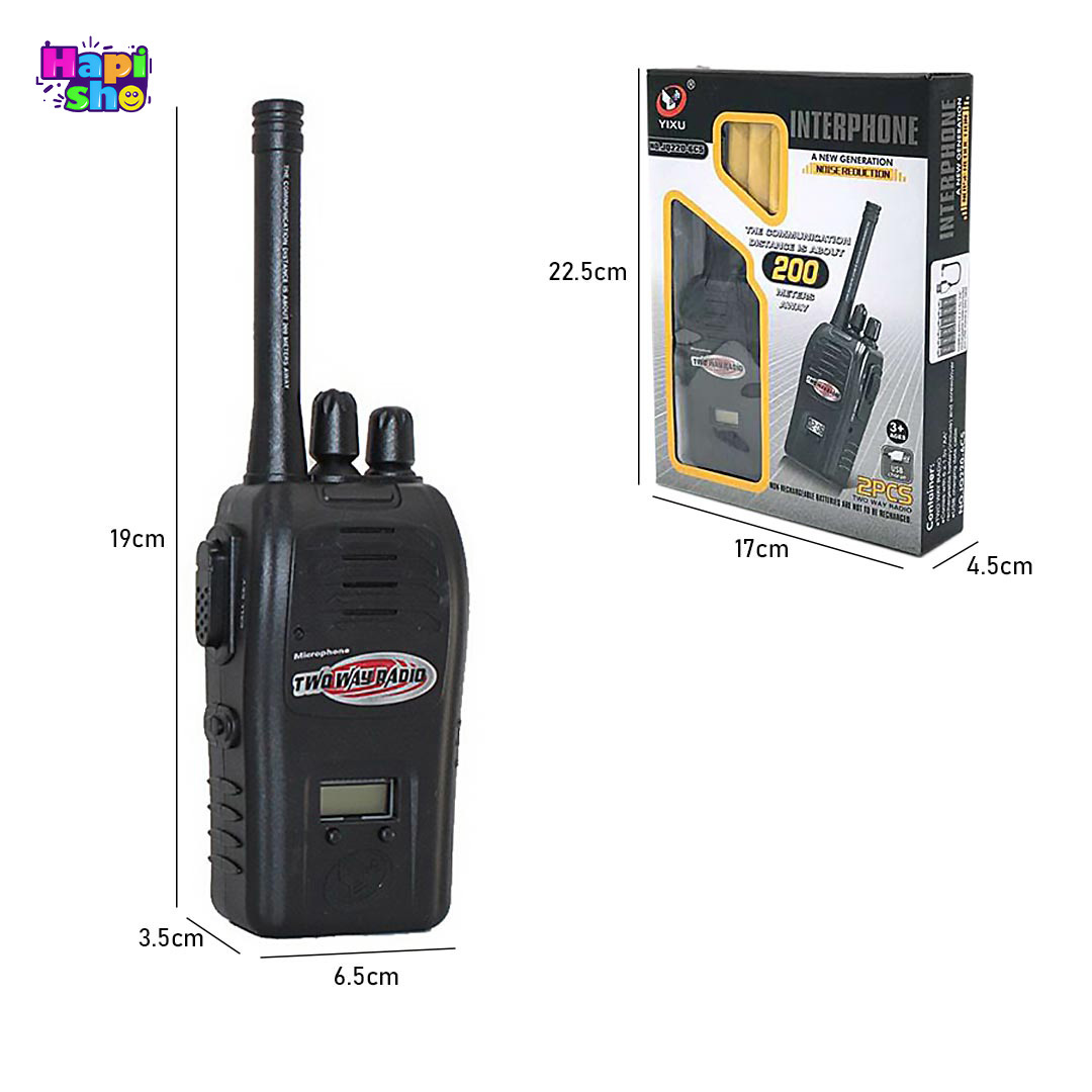  ابعاد و اندازه بیسیم اسباب بازی شارژی دو نفره با برد بالا INTERPHONE 