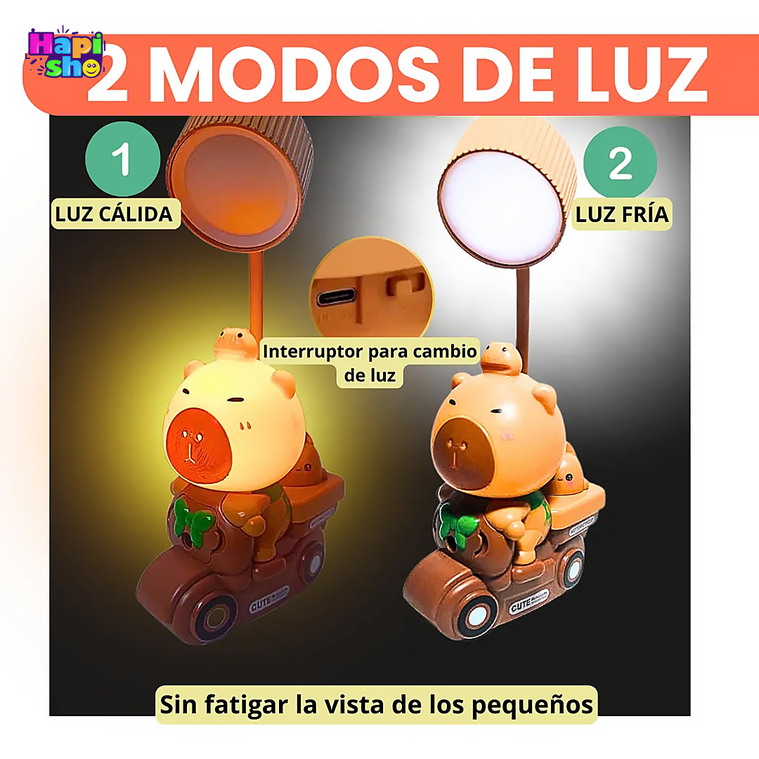 2 مدل استفاده از چراغ مطالعه فانتزی کاپیبارا با چراغ خواب و باتری شارژی Table Lamp