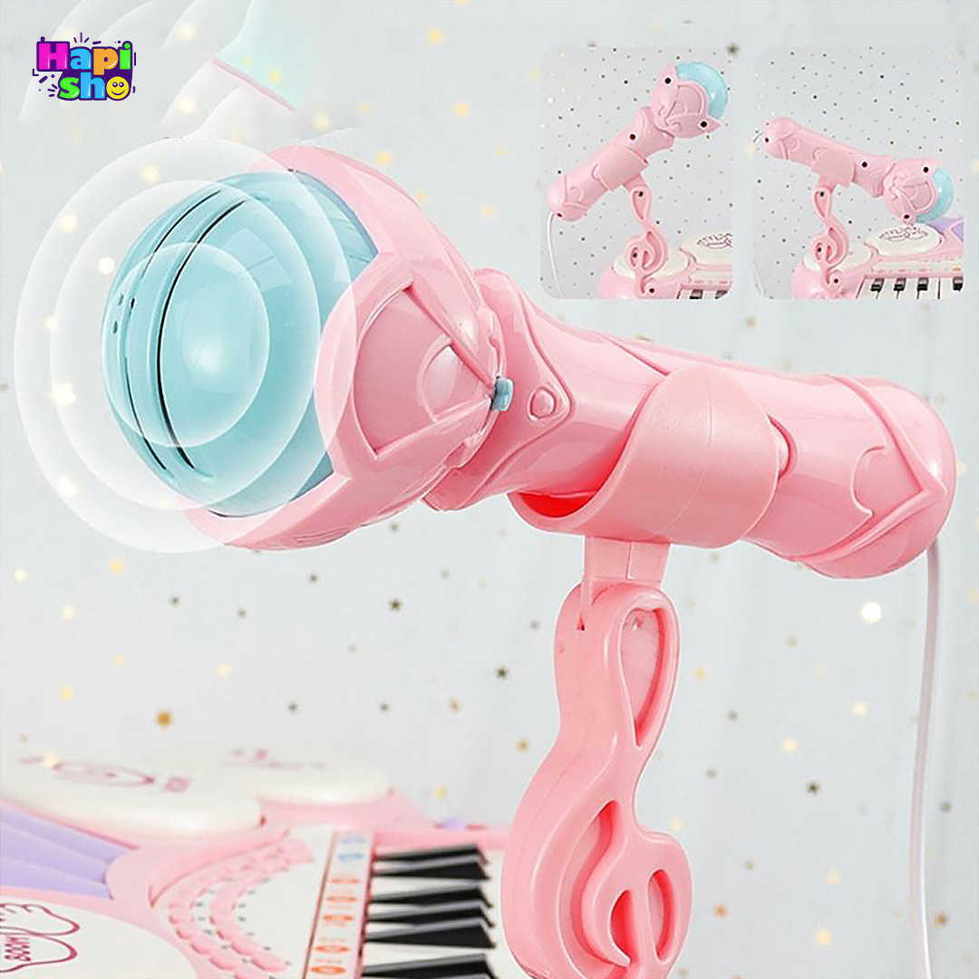  عمکلکرد میکروفون ارگ اسباب بازی میکروفون دار با پایه و صندلی مدل Funny Musical–اسباب بازی 