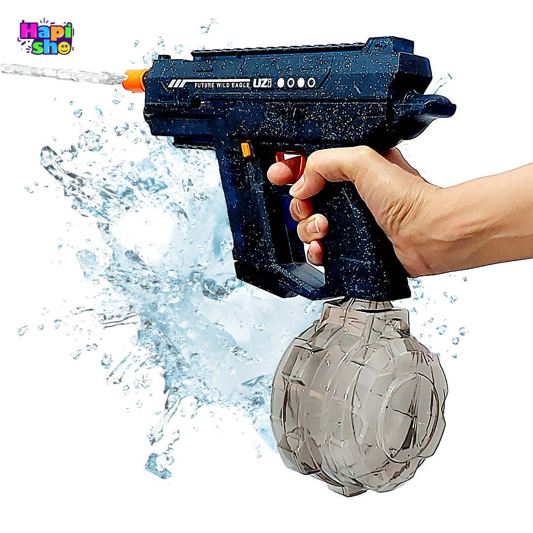  فروش تفنگ آب پاش برقی حرفه ای با مکش و پرتاب رگباری مدل UZI WATER GUN–اسباب بازی 