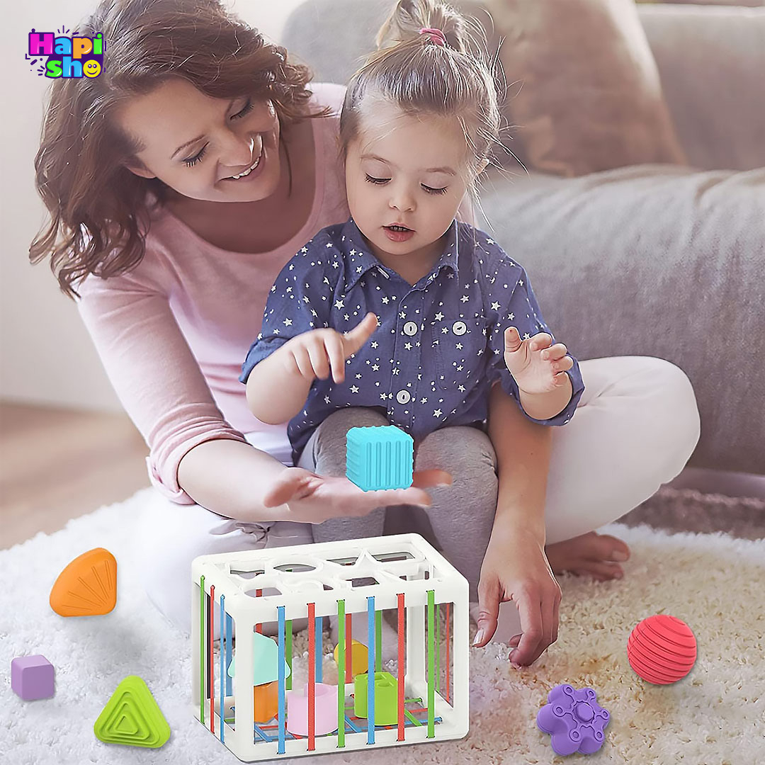  بهترین اسباب بازی مکعب هوش هانگر جایگذاری اشکال و حروف SHAPE SORTING BABY TOY 