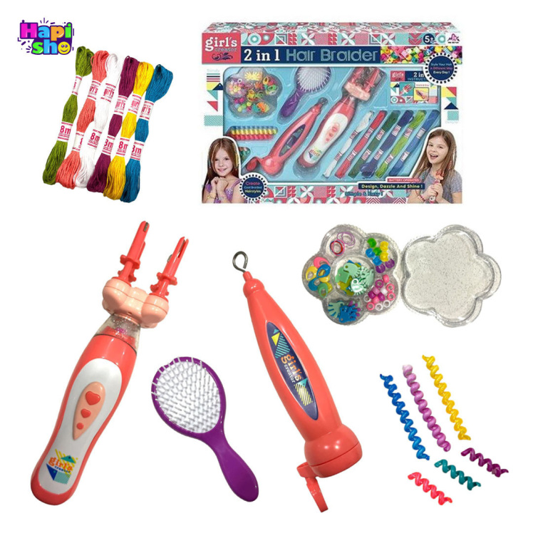 دستگاه بافت مو دخترانه و دستگاه بافت نخ و مهره با وسایل HAIR BRAIDER