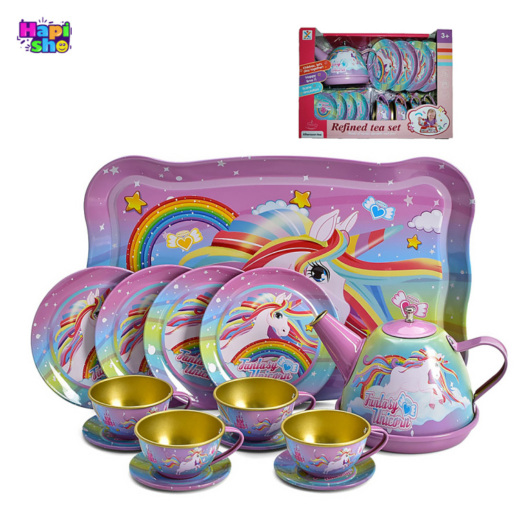 اسباب بازی ست چای خوری فلزی 15 تکه مدل اسب پونی تک شاخ Refined Tea Set–اسباب بازی