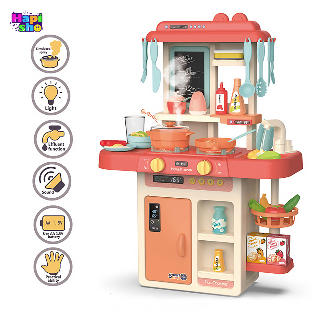  خرید آشپزخانه اسباب‌بازی با سینک پمپ دار و اجاق بخار کن SPRAYING KITCHEN–اسباب بازی 