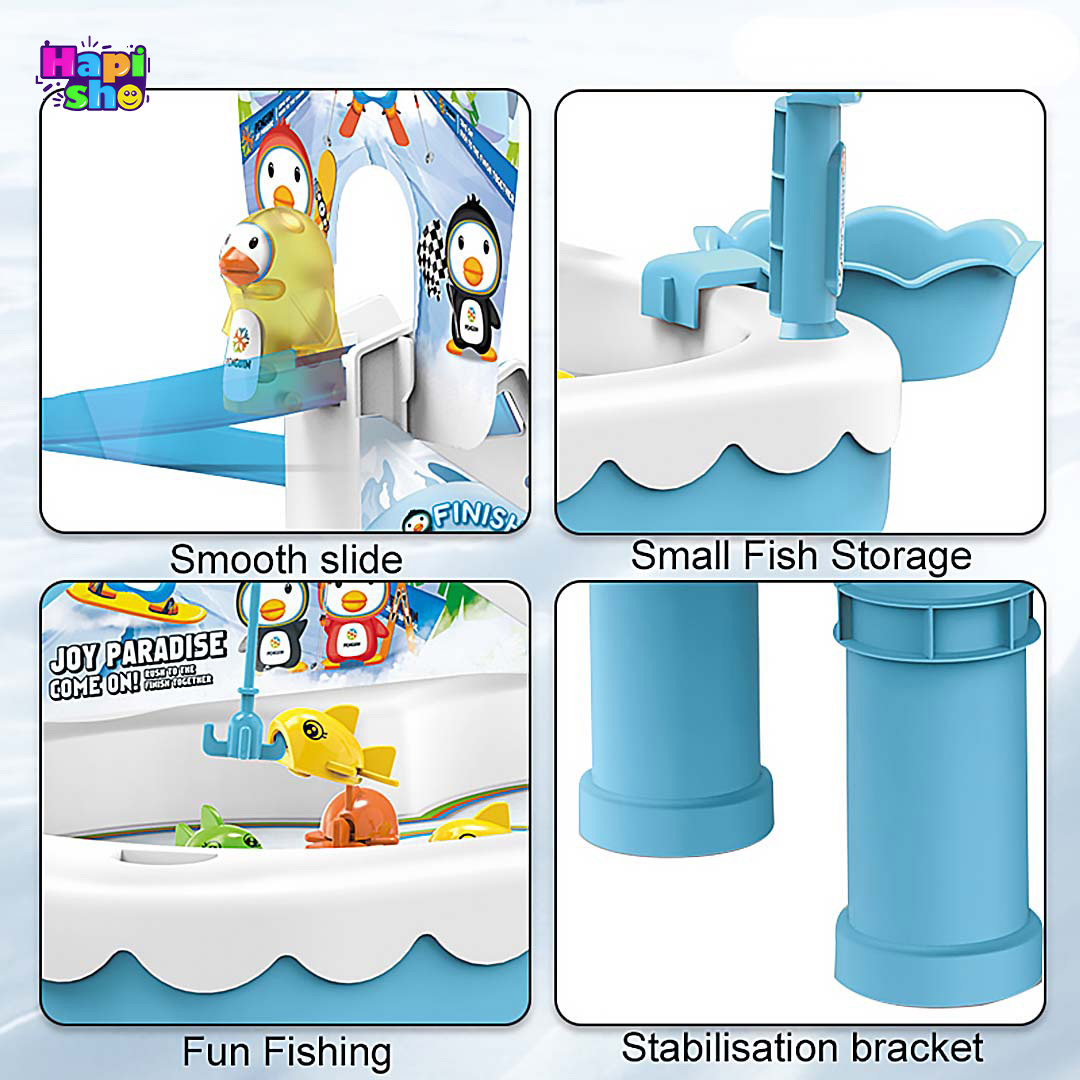 جزییات و مشخصات اسباب بازی ماهیگیری در آب موزیکال با پله برقی دو کاره مدل ICE PENGUIN–اسباب بازی