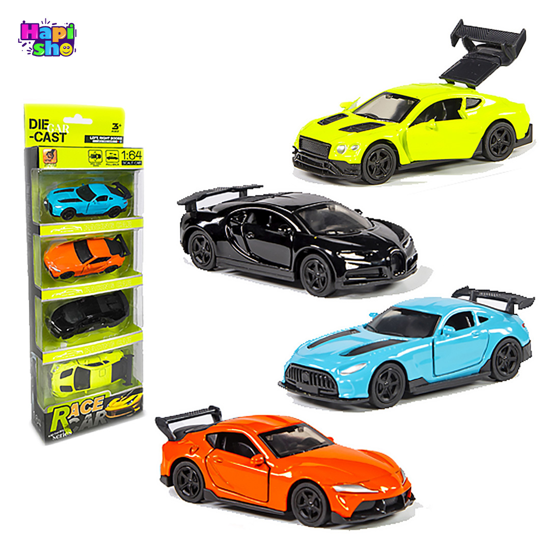  ماشین عقب کش فلزی خارجی با درب بازشو 4 عددی مدل Top Racing Car Series–اسباب بازی 