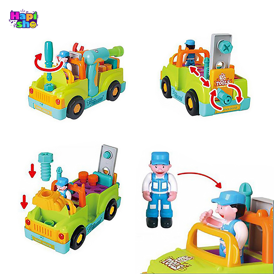 جزییات راننده و موتور اسباب بازی ماشین ابزار هولی تویز موزیکال مدل Hola Toys 6109