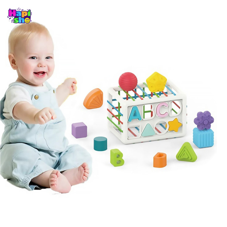 اسباب بازی مکعب هوش هانگر جایگذاری اشکال و حروف SHAPE SORTING BABY TOY