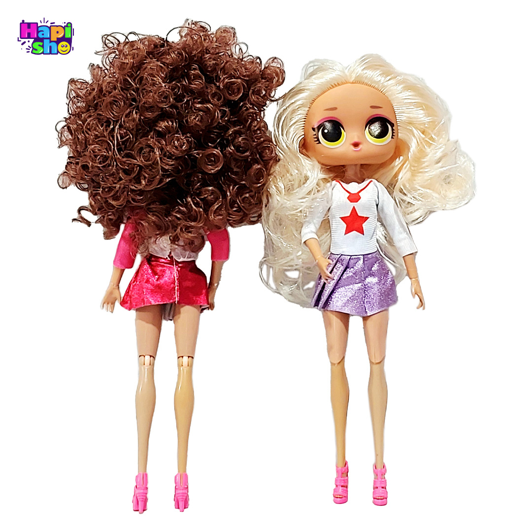 خرید عروسک دخترانه جدید ست ۲ عددی فشن با لوازم مدل DOLL GIRL