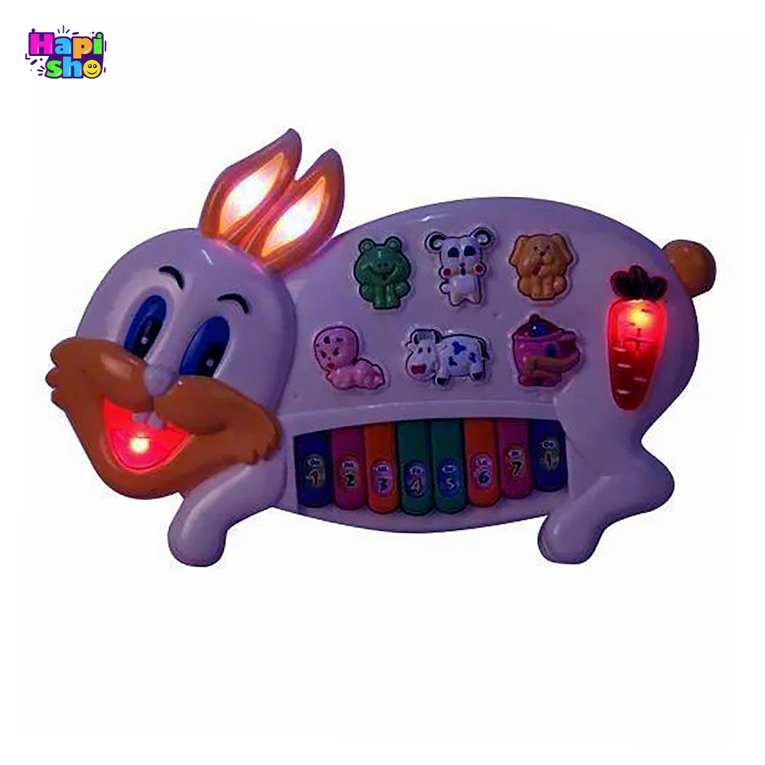  قیمت پیانو اسباب بازی کودک موزیکال با چراغ مدل خرگوش Rabbit Piano–اسباب بازی 