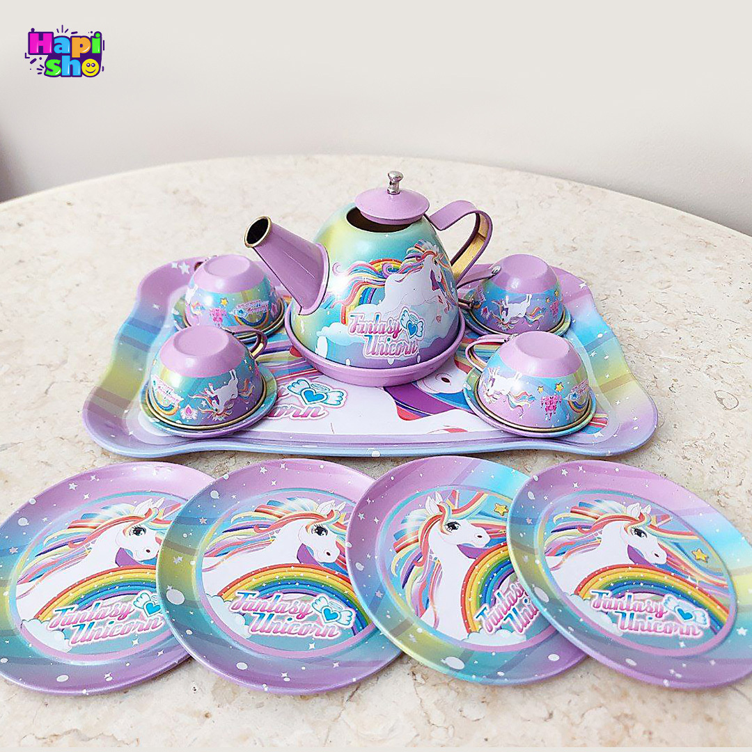  فروش اسباب بازی ست چای خوری فلزی 15 تکه مدل اسب پونی تک شاخ Refined Tea Set–اسباب بازی 