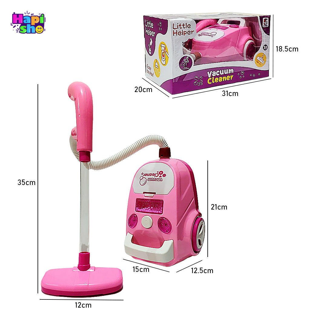  ابعاد و اندازه جارو برقی اسباب بازی باطری خور بزرگ با صدا و مکش مدل Vacumm Cleaner–اسباب بازی 
